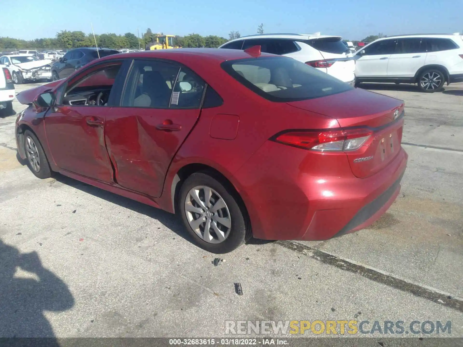 3 Photograph of a damaged car JTDEPRAE8LJ097415 TOYOTA COROLLA 2020