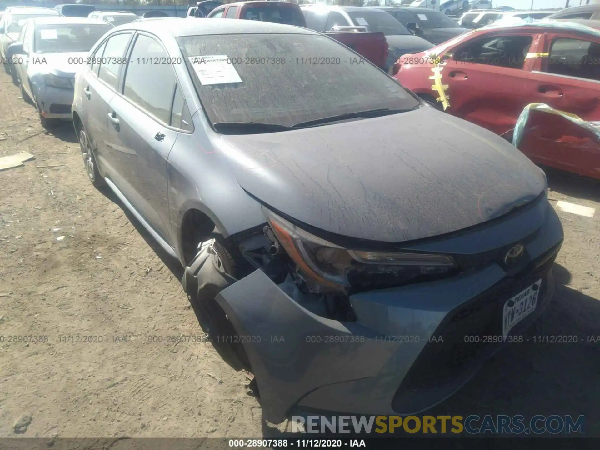 1 Photograph of a damaged car JTDEPRAE8LJ100068 TOYOTA COROLLA 2020