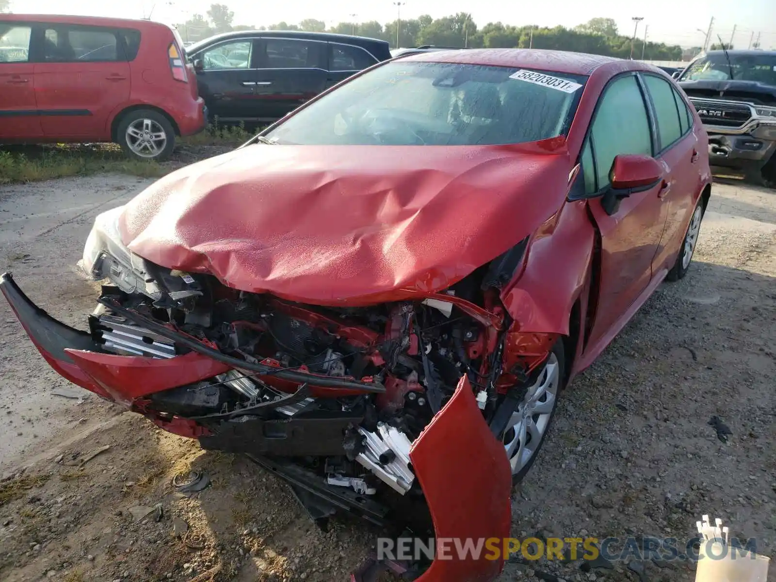 2 Photograph of a damaged car JTDEPRAE8LJ100782 TOYOTA COROLLA 2020