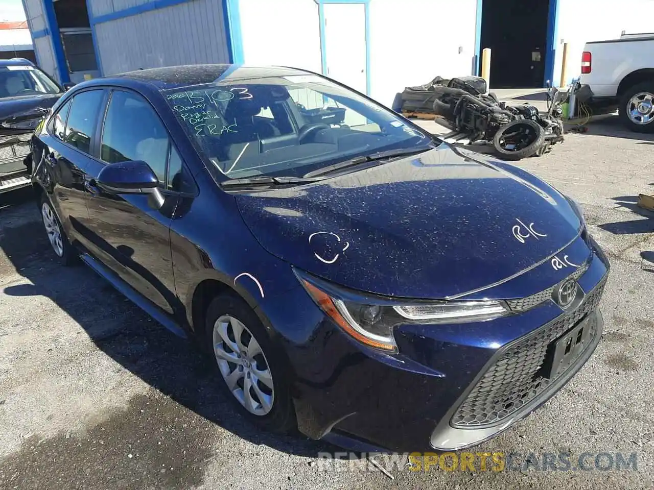 1 Photograph of a damaged car JTDEPRAE8LJ103066 TOYOTA COROLLA 2020