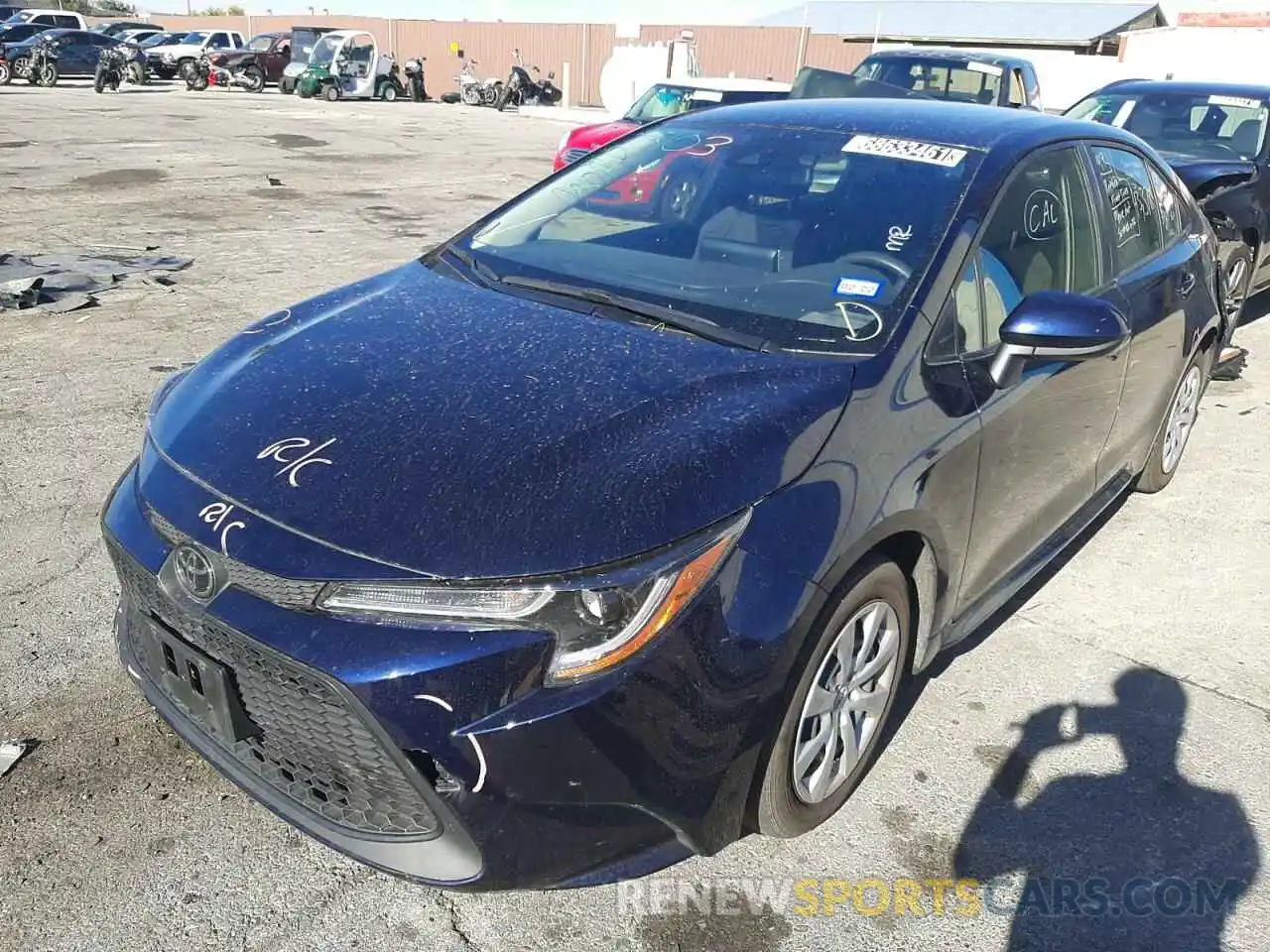 2 Photograph of a damaged car JTDEPRAE8LJ103066 TOYOTA COROLLA 2020