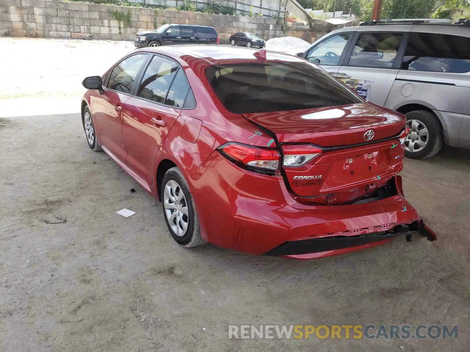 3 Photograph of a damaged car JTDEPRAE8LJ108624 TOYOTA COROLLA 2020