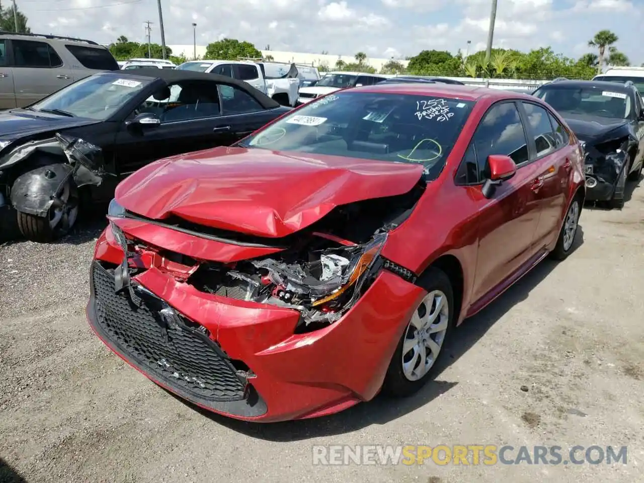 2 Photograph of a damaged car JTDEPRAE8LJ110437 TOYOTA COROLLA 2020