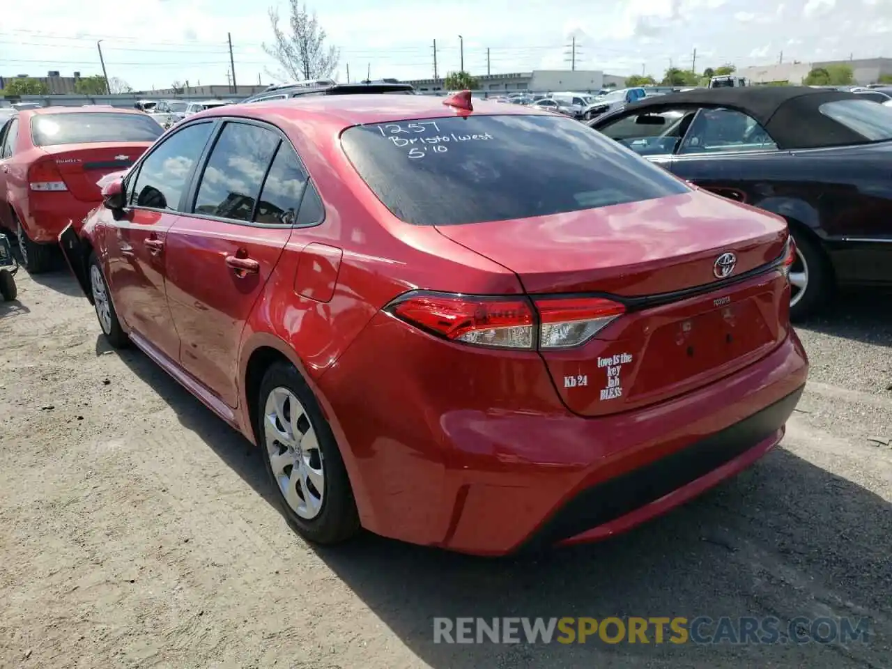 3 Photograph of a damaged car JTDEPRAE8LJ110437 TOYOTA COROLLA 2020