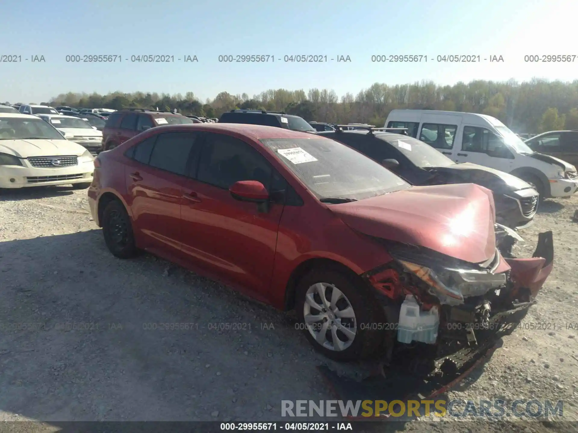 1 Photograph of a damaged car JTDEPRAE8LJ111961 TOYOTA COROLLA 2020