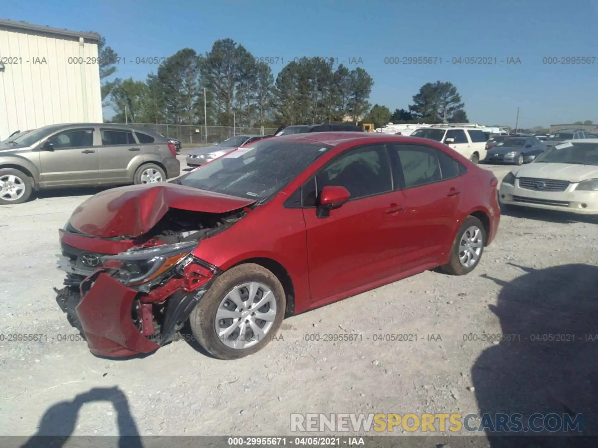 2 Photograph of a damaged car JTDEPRAE8LJ111961 TOYOTA COROLLA 2020