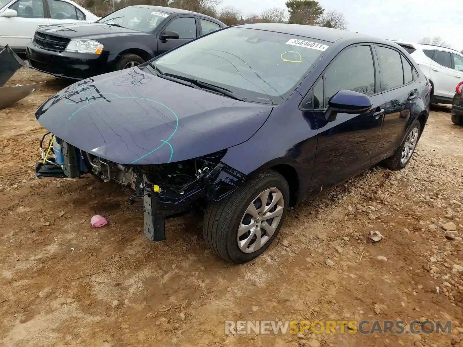 2 Photograph of a damaged car JTDEPRAE8LJ112348 TOYOTA COROLLA 2020