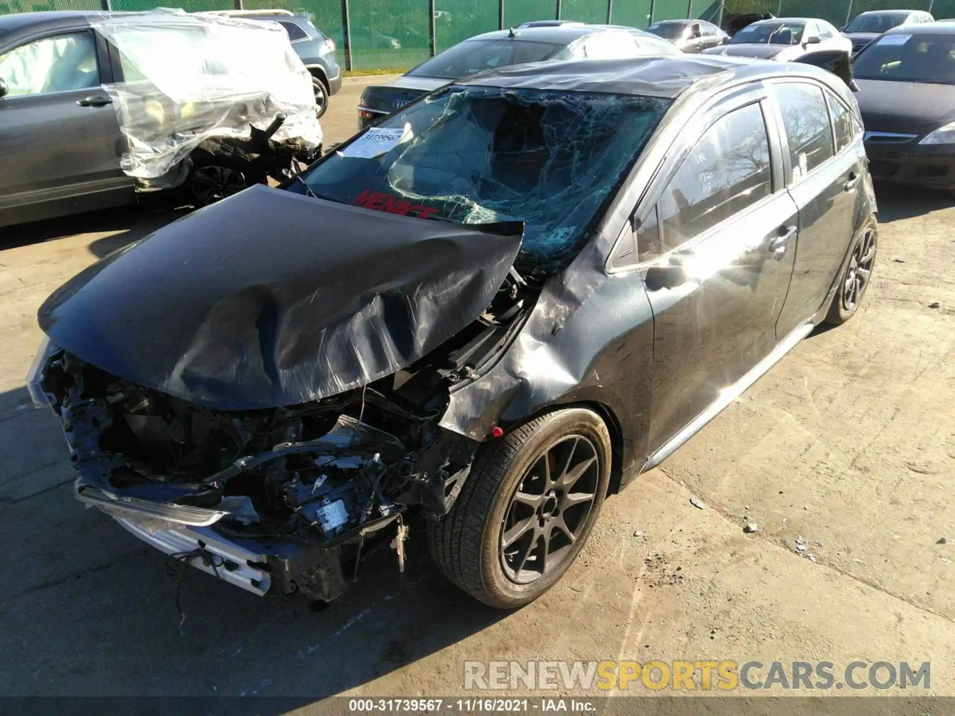 2 Photograph of a damaged car JTDEPRAE8LJ113211 TOYOTA COROLLA 2020