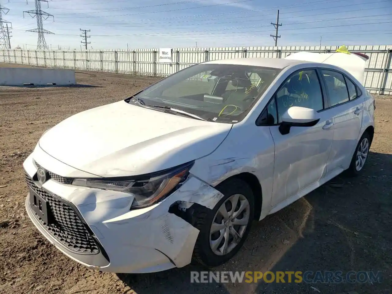 2 Photograph of a damaged car JTDEPRAE8LJ114116 TOYOTA COROLLA 2020