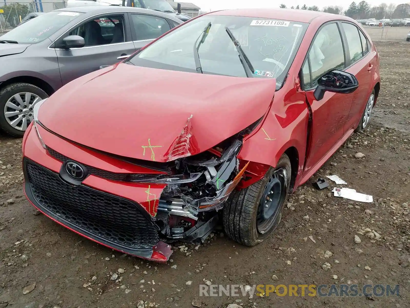 2 Photograph of a damaged car JTDEPRAE9LJ003235 TOYOTA COROLLA 2020