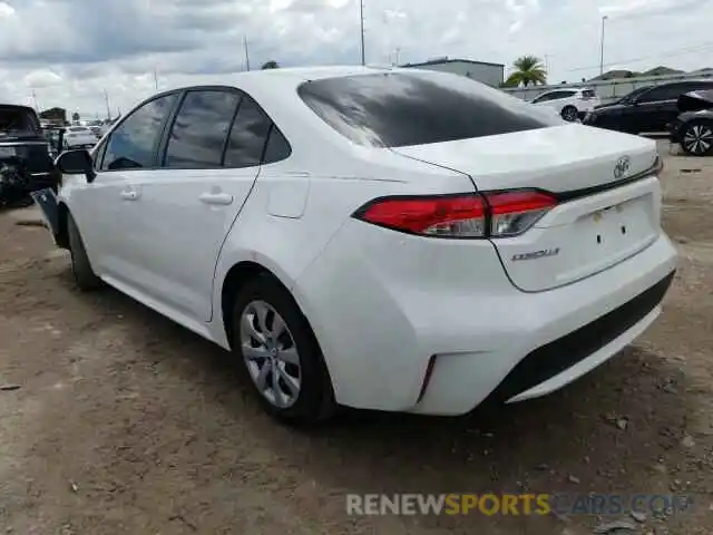 3 Photograph of a damaged car JTDEPRAE9LJ007673 TOYOTA COROLLA 2020