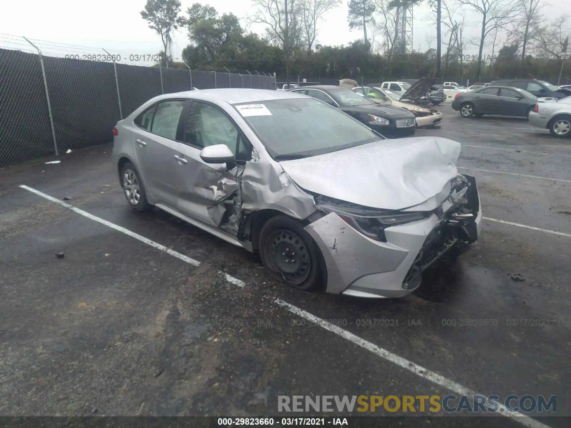 1 Photograph of a damaged car JTDEPRAE9LJ013120 TOYOTA COROLLA 2020