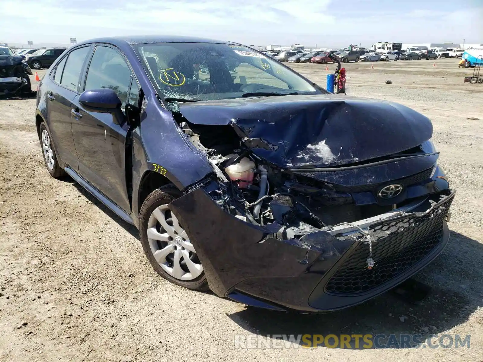 1 Photograph of a damaged car JTDEPRAE9LJ014350 TOYOTA COROLLA 2020