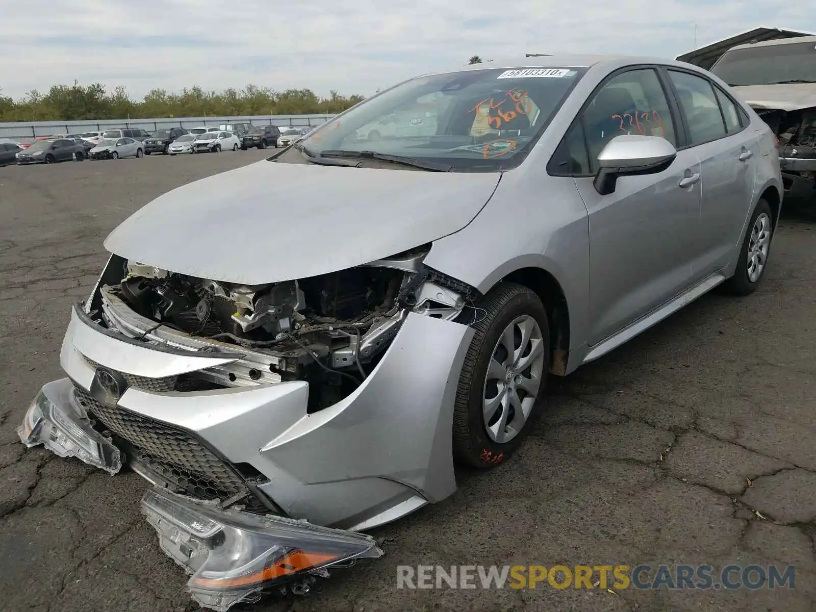 2 Photograph of a damaged car JTDEPRAE9LJ017460 TOYOTA COROLLA 2020