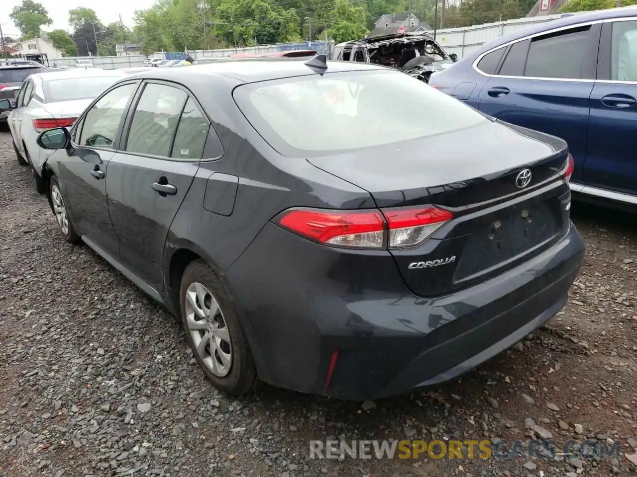 3 Photograph of a damaged car JTDEPRAE9LJ023954 TOYOTA COROLLA 2020