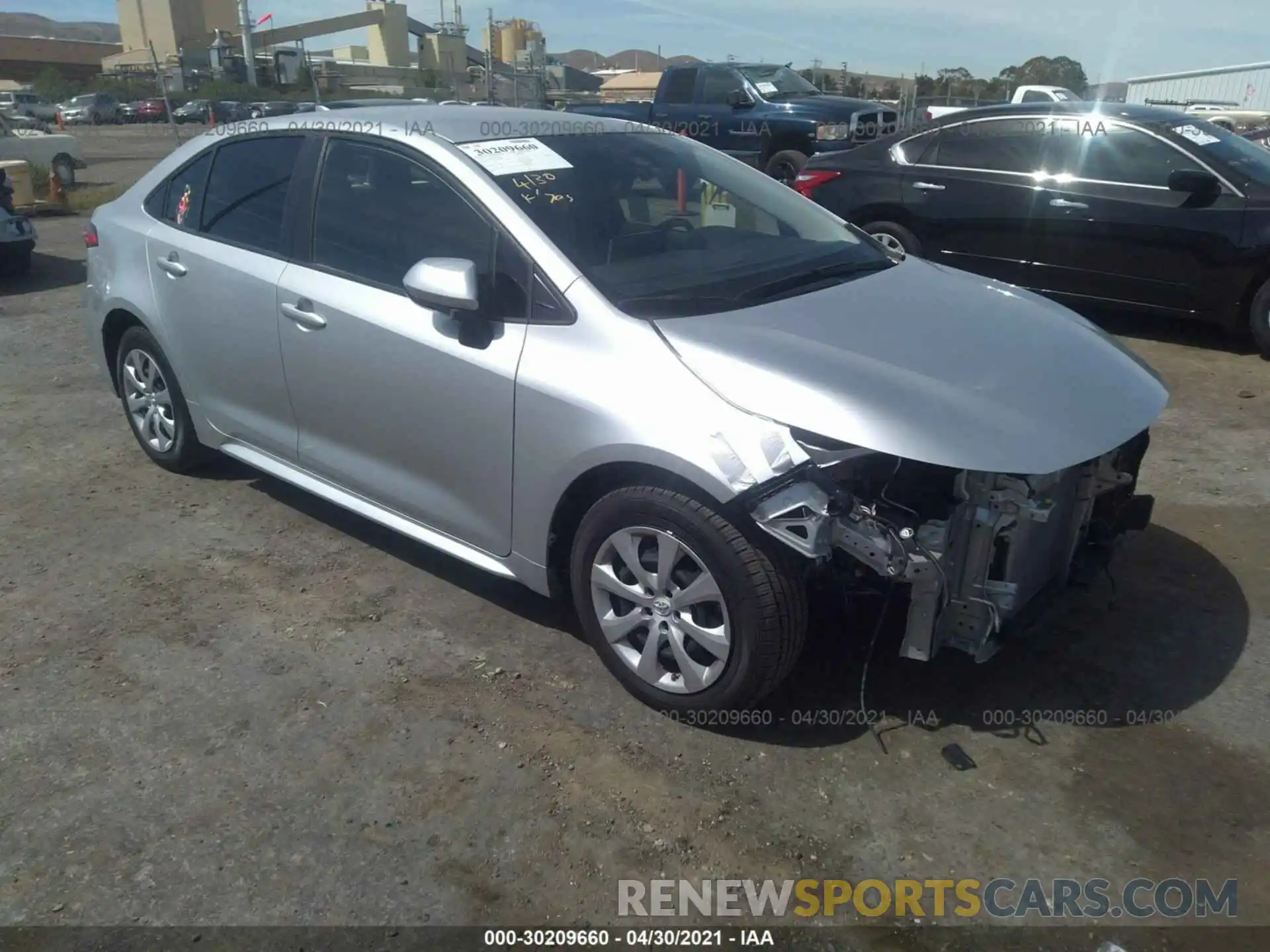 1 Photograph of a damaged car JTDEPRAE9LJ024084 TOYOTA COROLLA 2020