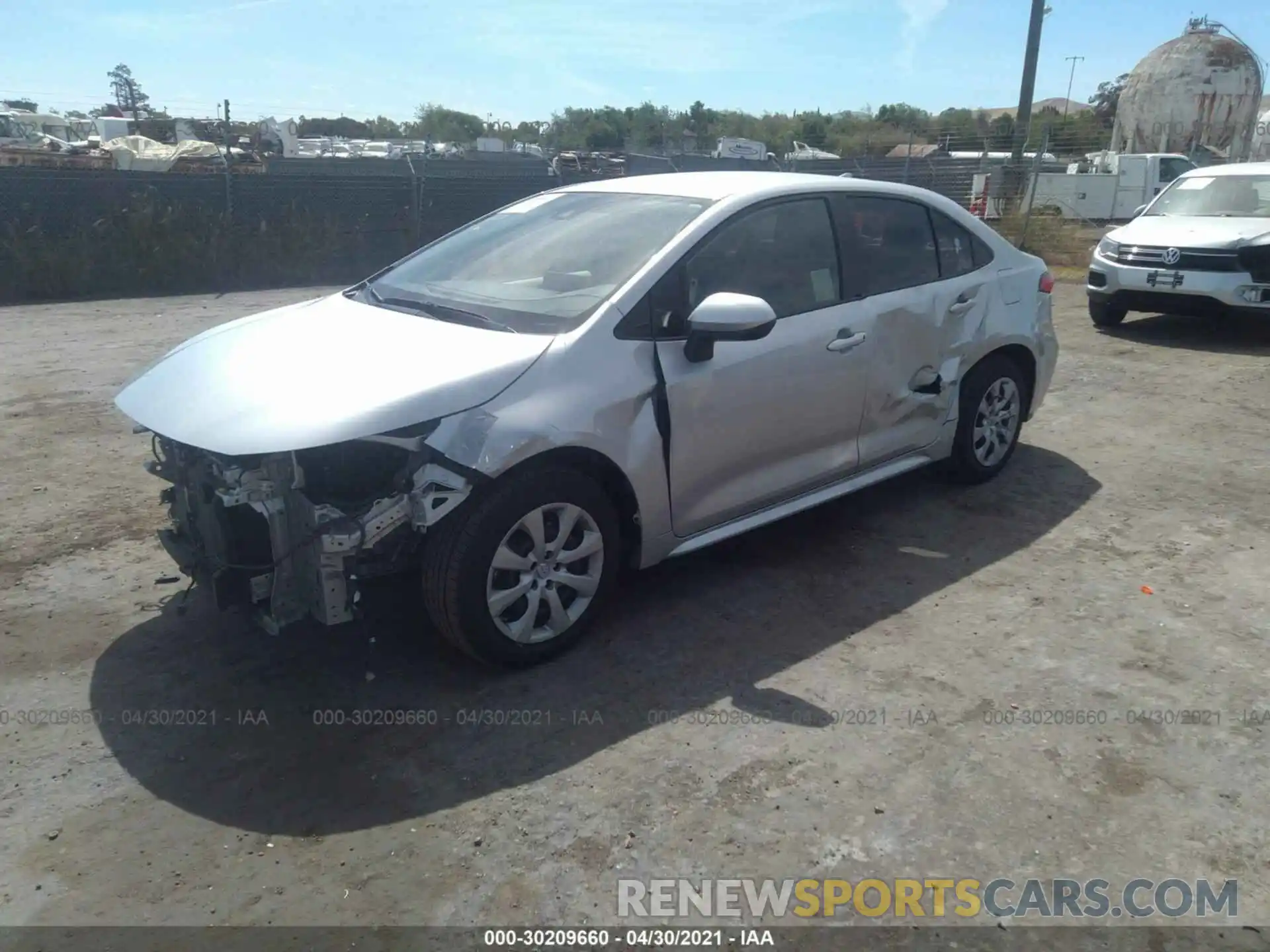 2 Photograph of a damaged car JTDEPRAE9LJ024084 TOYOTA COROLLA 2020