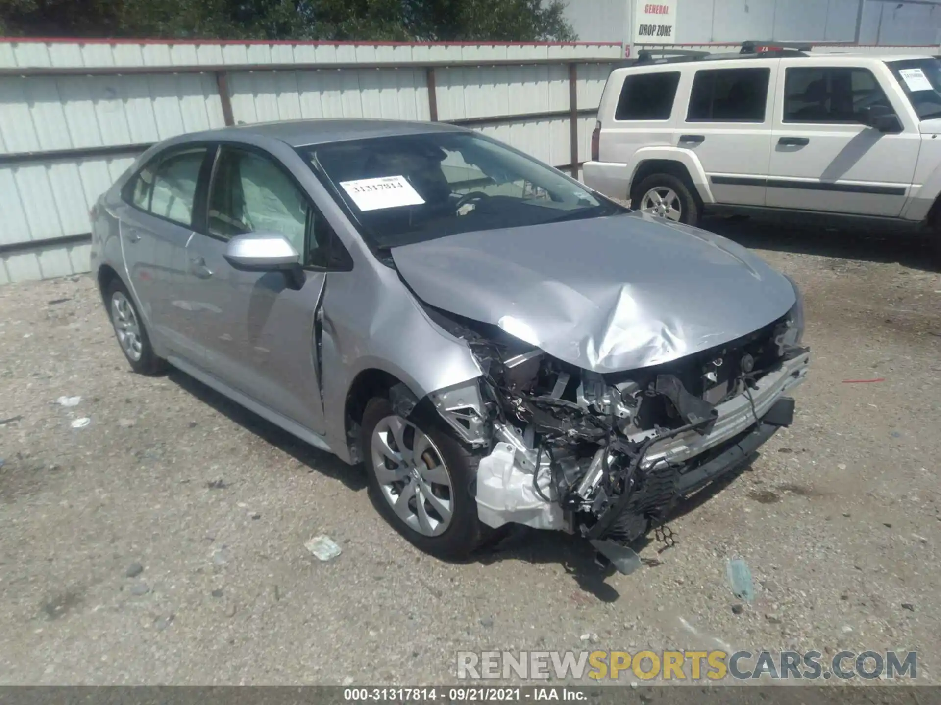 1 Photograph of a damaged car JTDEPRAE9LJ025333 TOYOTA COROLLA 2020