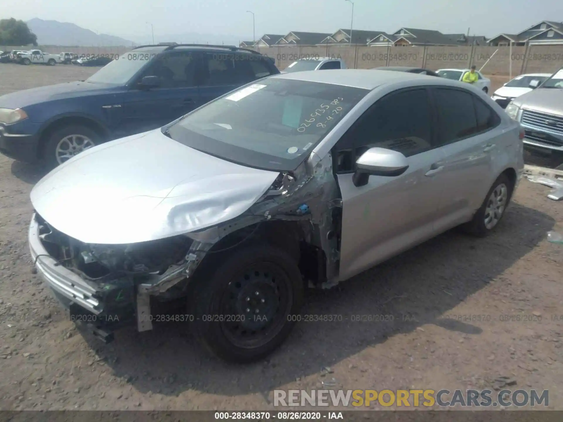 2 Photograph of a damaged car JTDEPRAE9LJ026935 TOYOTA COROLLA 2020