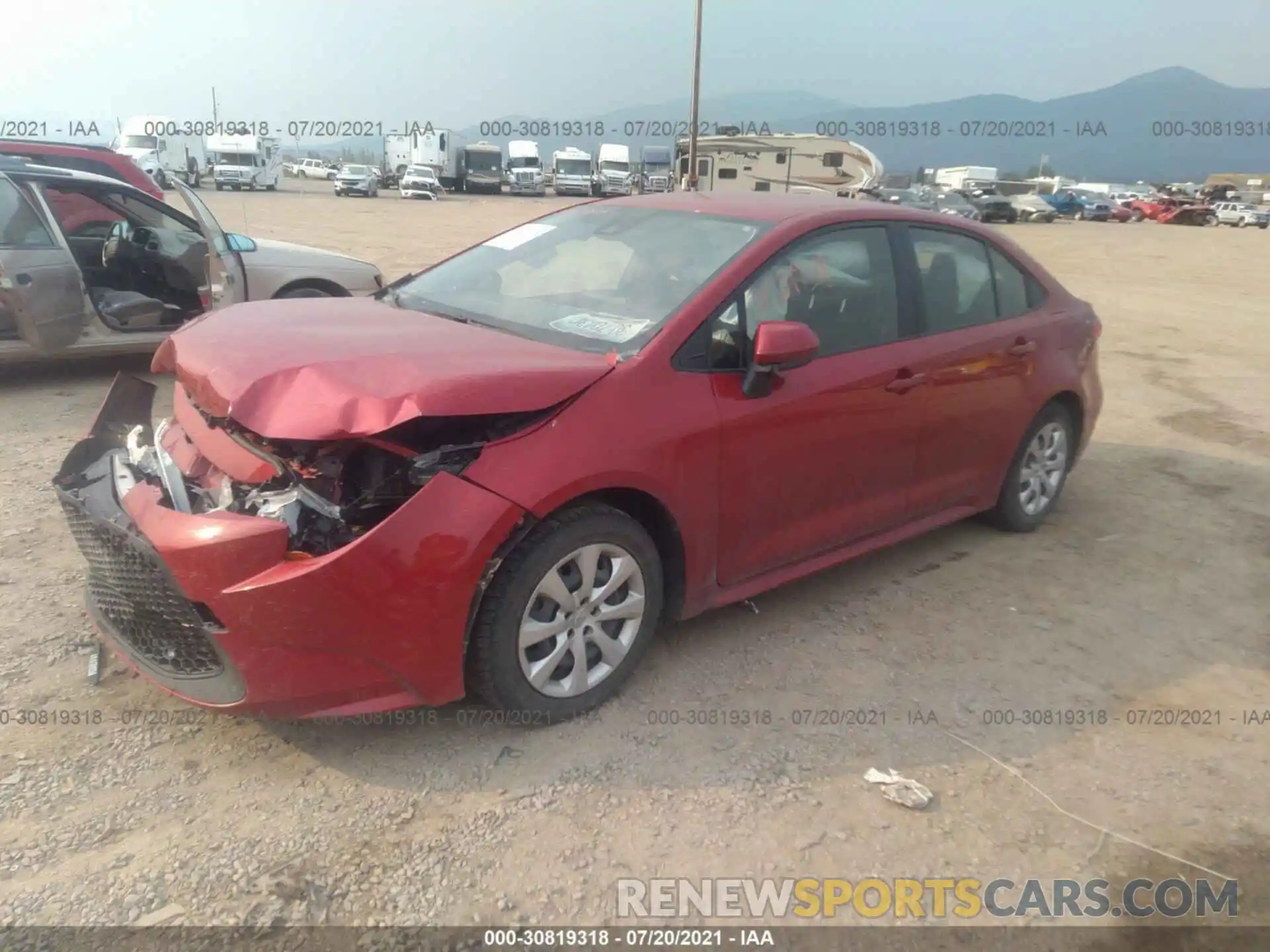 2 Photograph of a damaged car JTDEPRAE9LJ028619 TOYOTA COROLLA 2020