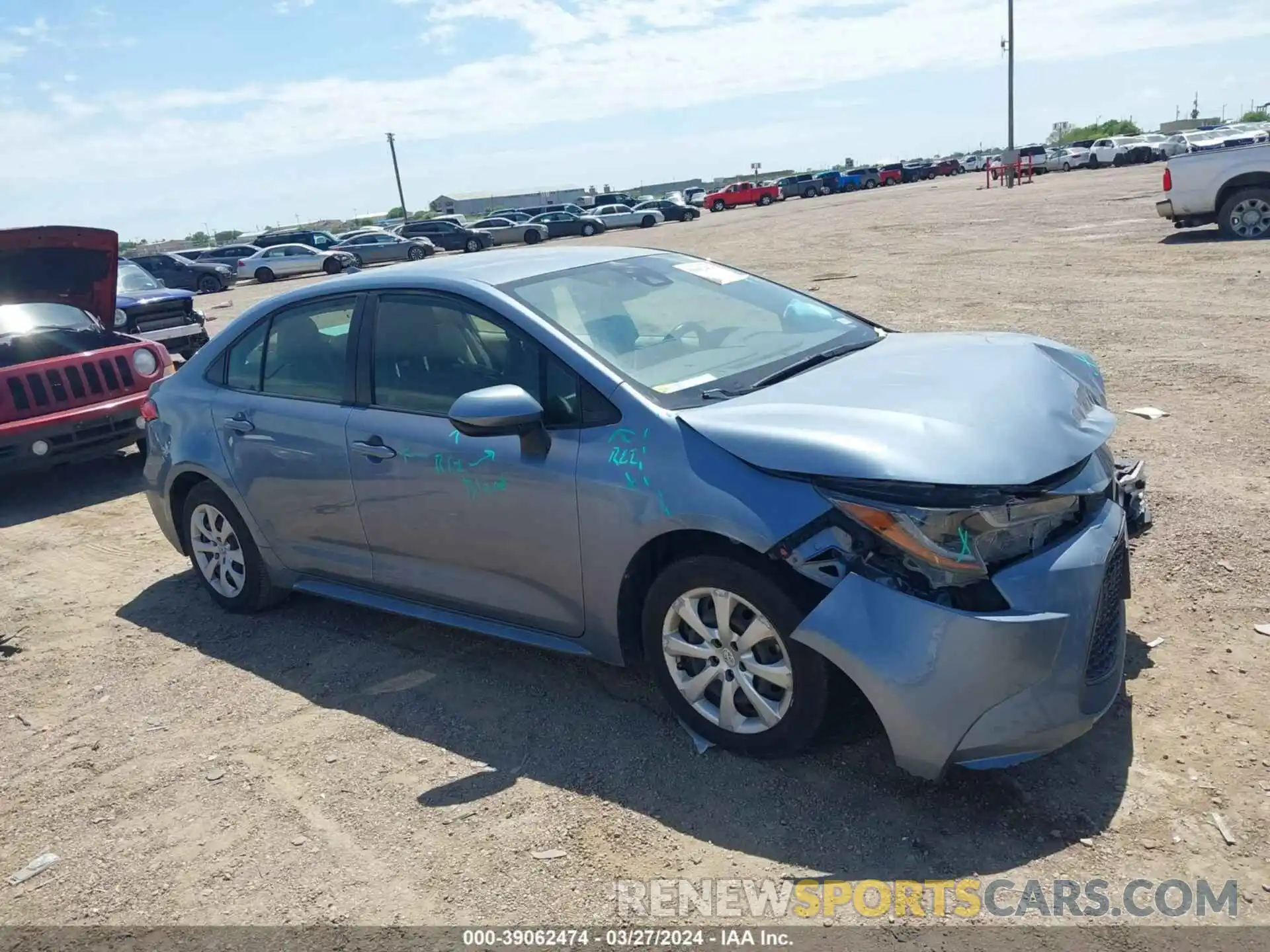 1 Photograph of a damaged car JTDEPRAE9LJ034890 TOYOTA COROLLA 2020