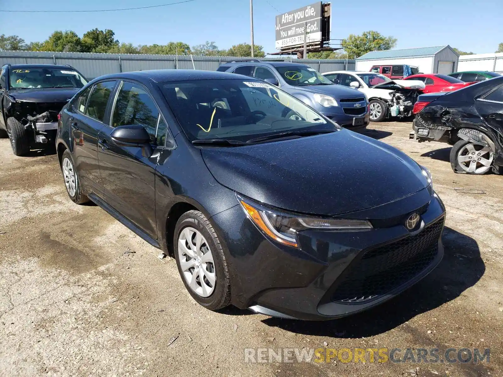 1 Photograph of a damaged car JTDEPRAE9LJ035215 TOYOTA COROLLA 2020