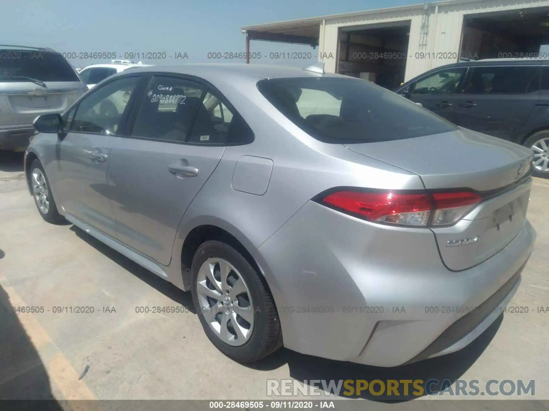 3 Photograph of a damaged car JTDEPRAE9LJ036526 TOYOTA COROLLA 2020