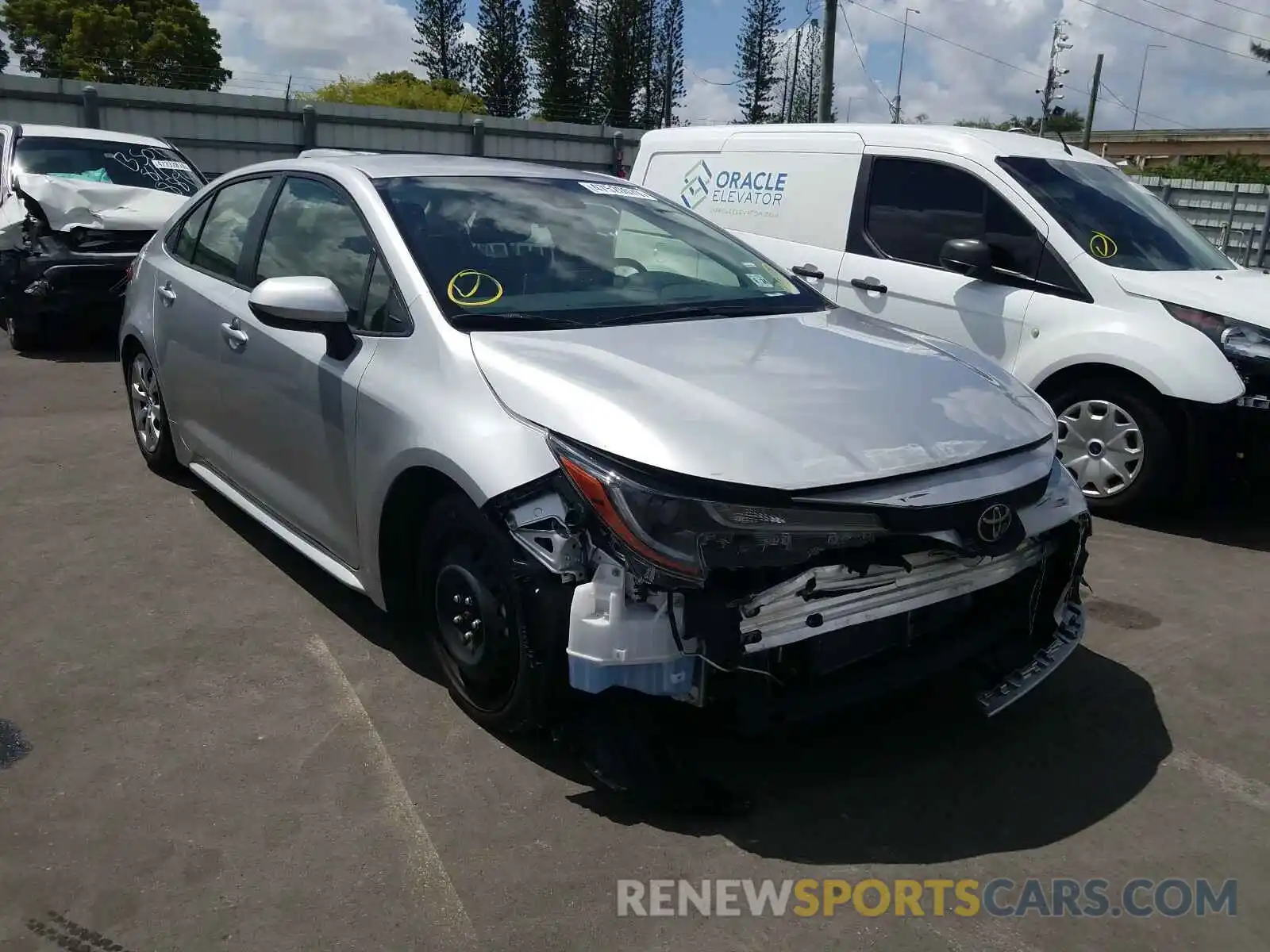 1 Photograph of a damaged car JTDEPRAE9LJ036770 TOYOTA COROLLA 2020