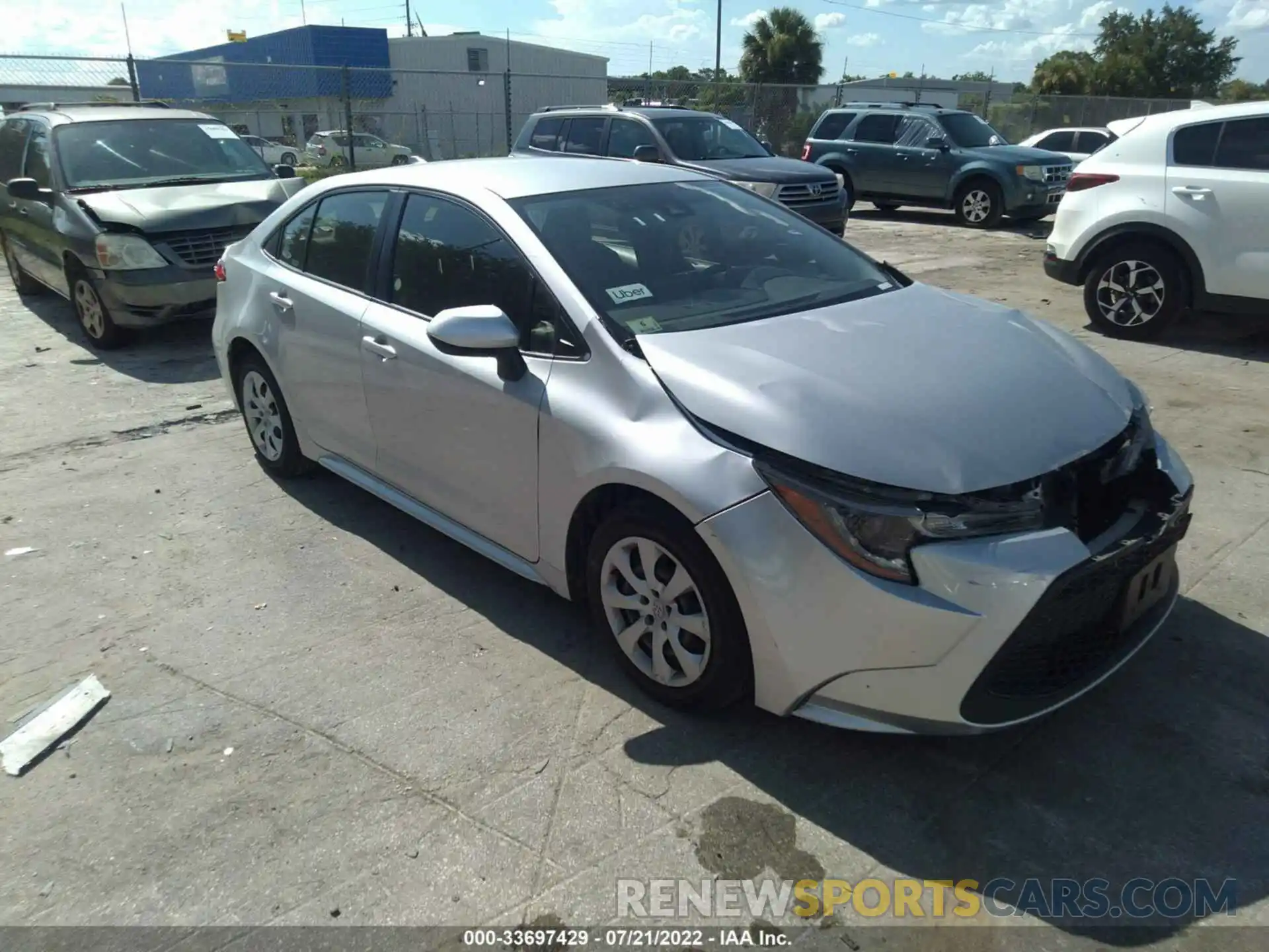 1 Photograph of a damaged car JTDEPRAE9LJ036915 TOYOTA COROLLA 2020