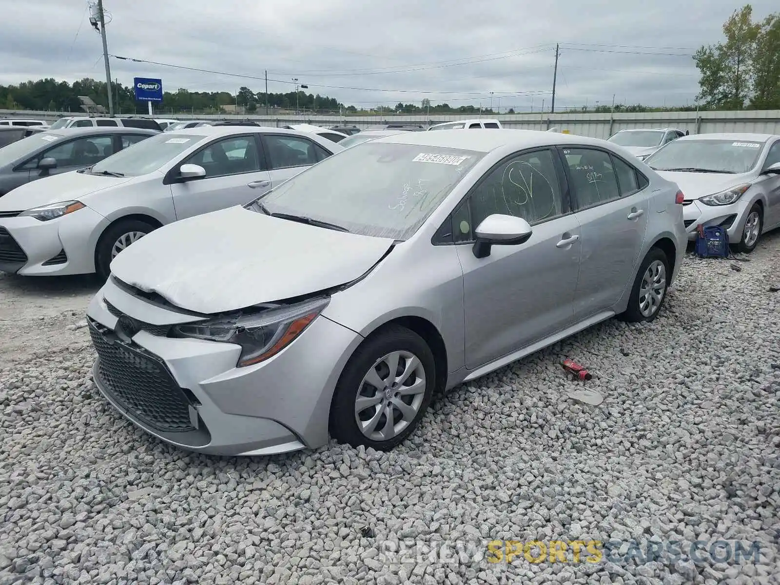 2 Photograph of a damaged car JTDEPRAE9LJ039684 TOYOTA COROLLA 2020