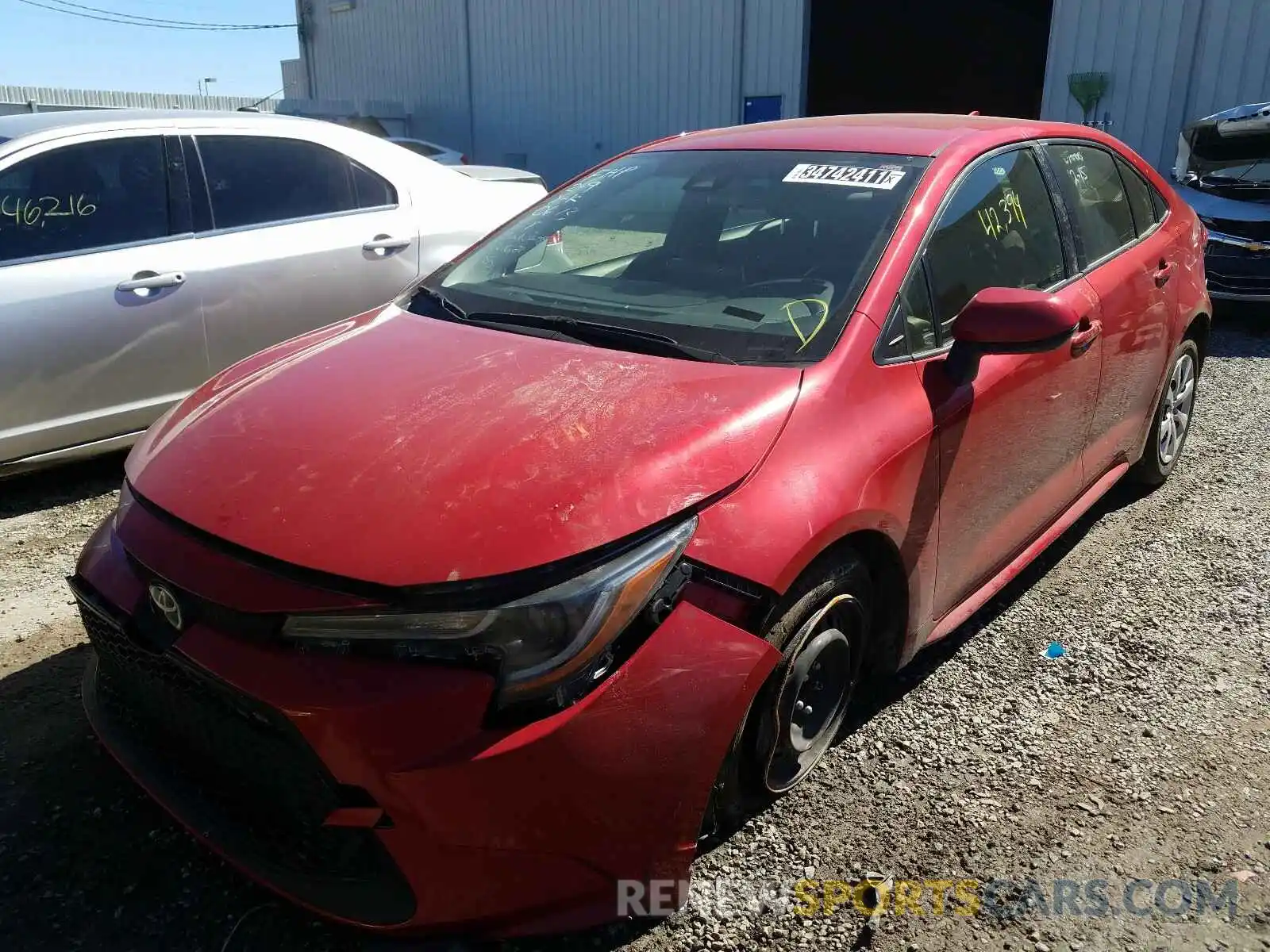 2 Photograph of a damaged car JTDEPRAE9LJ040673 TOYOTA COROLLA 2020