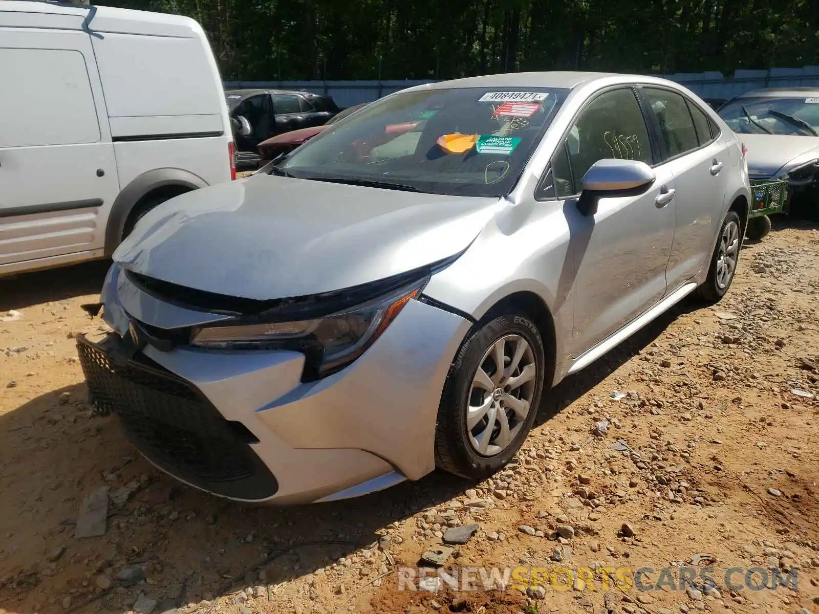 2 Photograph of a damaged car JTDEPRAE9LJ041452 TOYOTA COROLLA 2020