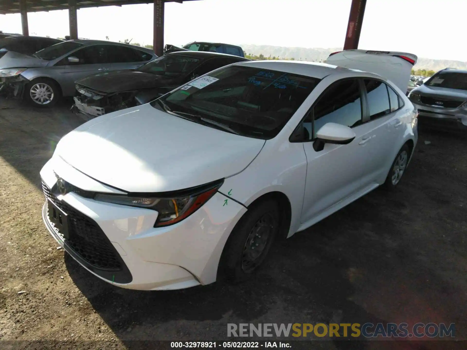 2 Photograph of a damaged car JTDEPRAE9LJ041788 TOYOTA COROLLA 2020