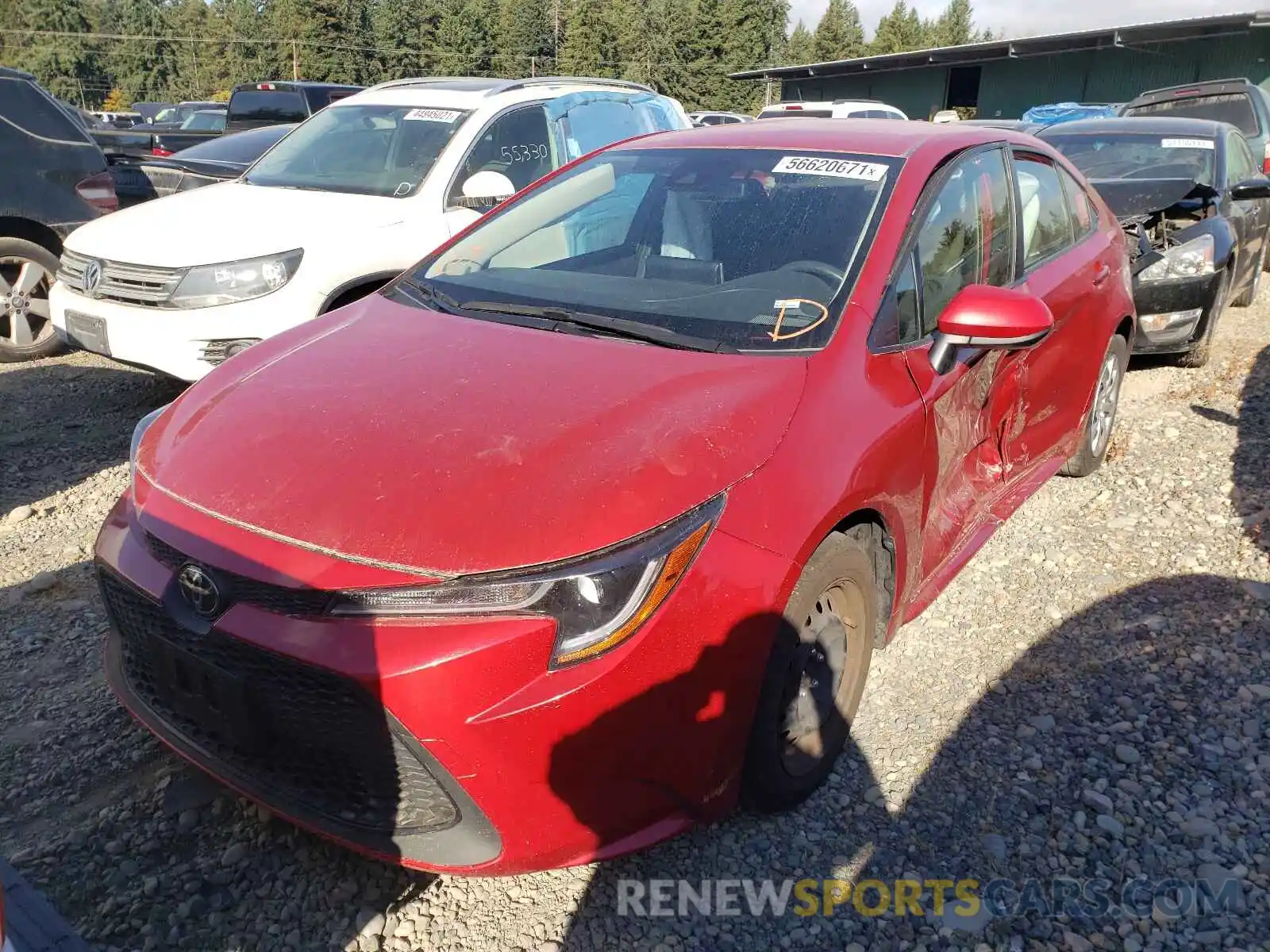 2 Photograph of a damaged car JTDEPRAE9LJ044898 TOYOTA COROLLA 2020