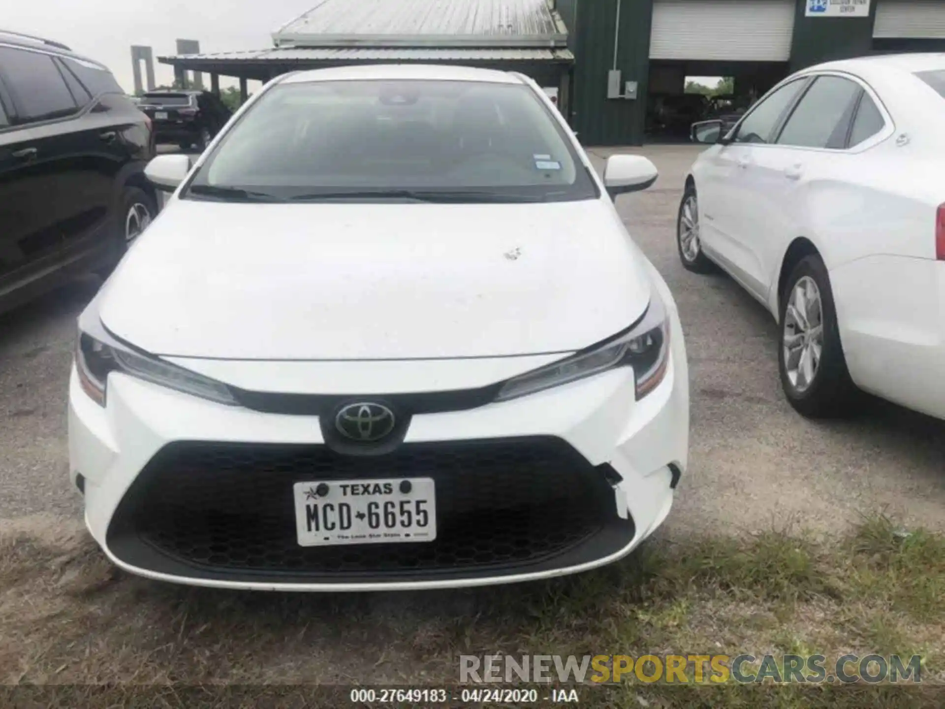 1 Photograph of a damaged car JTDEPRAE9LJ046277 TOYOTA COROLLA 2020