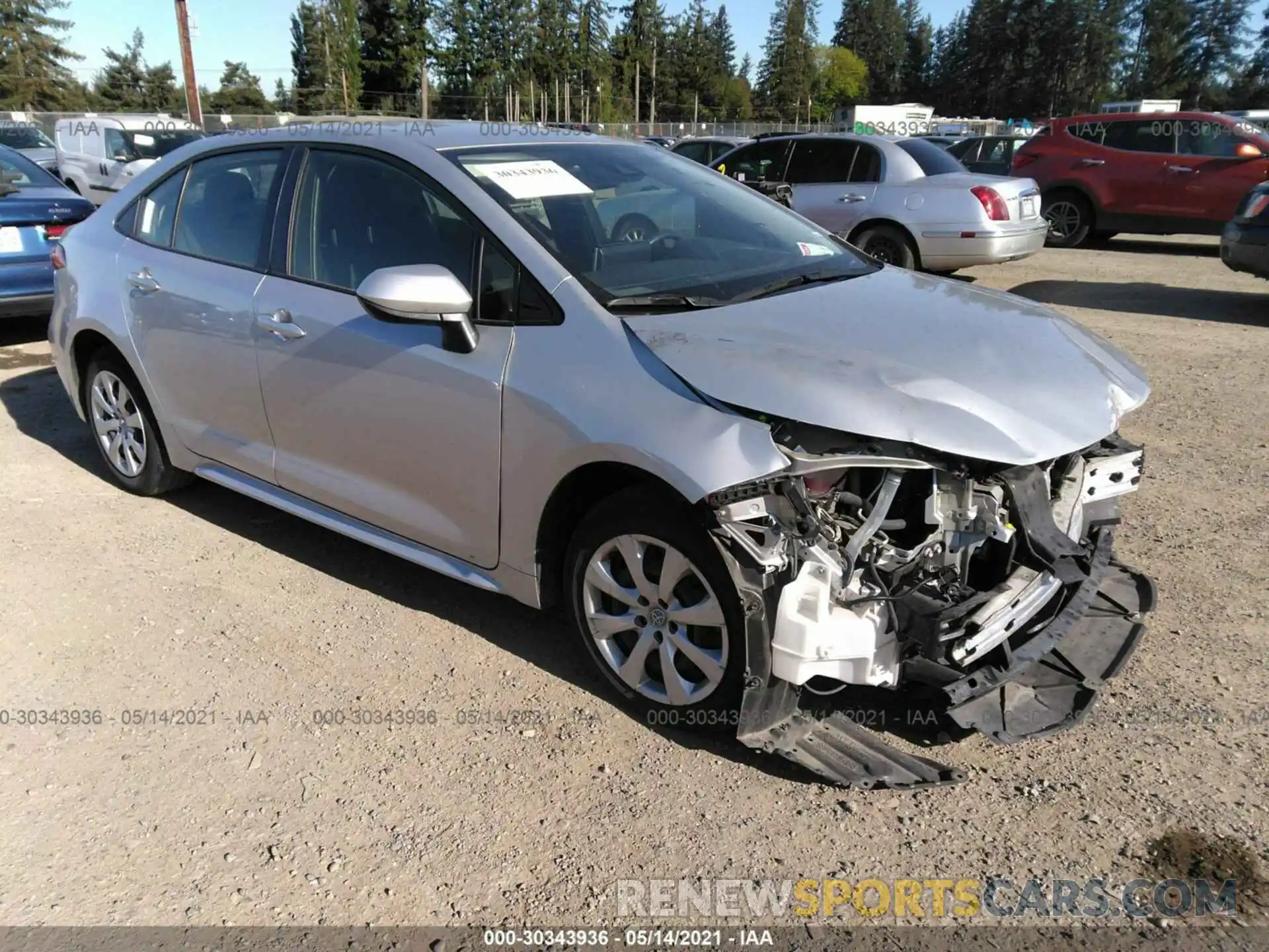 1 Photograph of a damaged car JTDEPRAE9LJ047204 TOYOTA COROLLA 2020