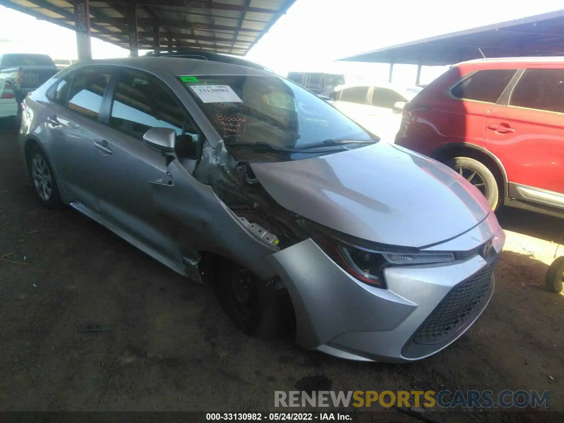 1 Photograph of a damaged car JTDEPRAE9LJ051088 TOYOTA COROLLA 2020