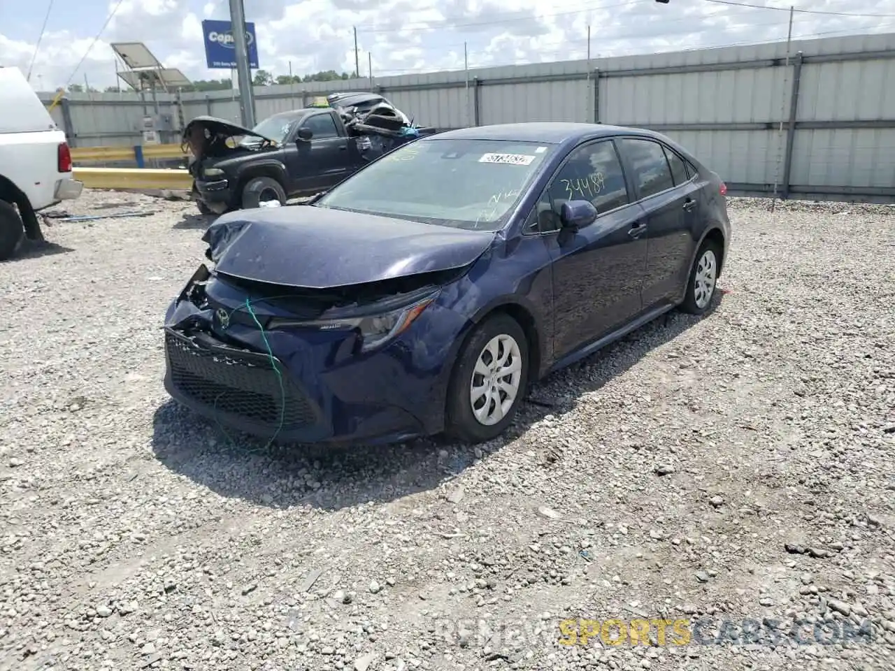 2 Photograph of a damaged car JTDEPRAE9LJ053200 TOYOTA COROLLA 2020