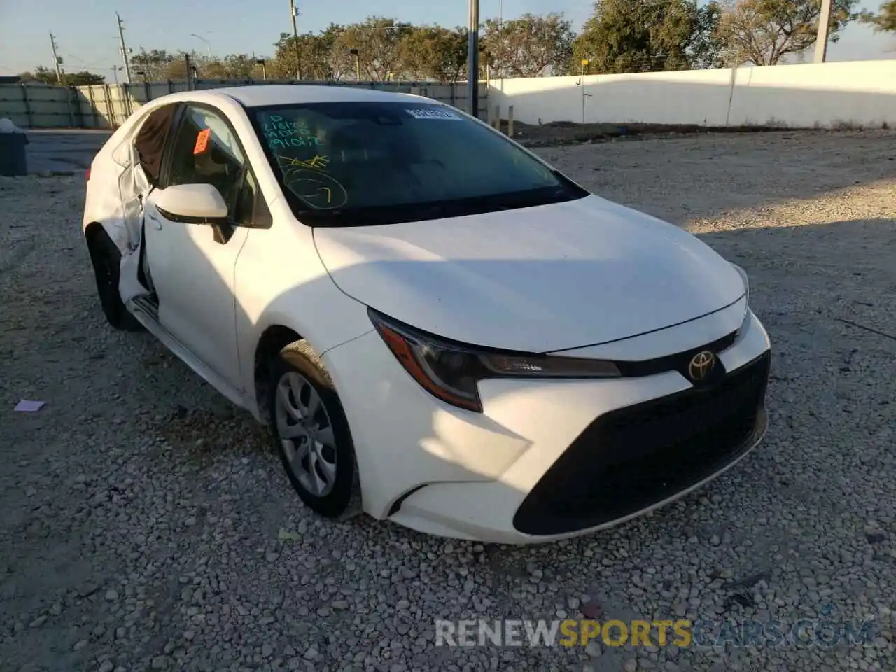 1 Photograph of a damaged car JTDEPRAE9LJ053343 TOYOTA COROLLA 2020