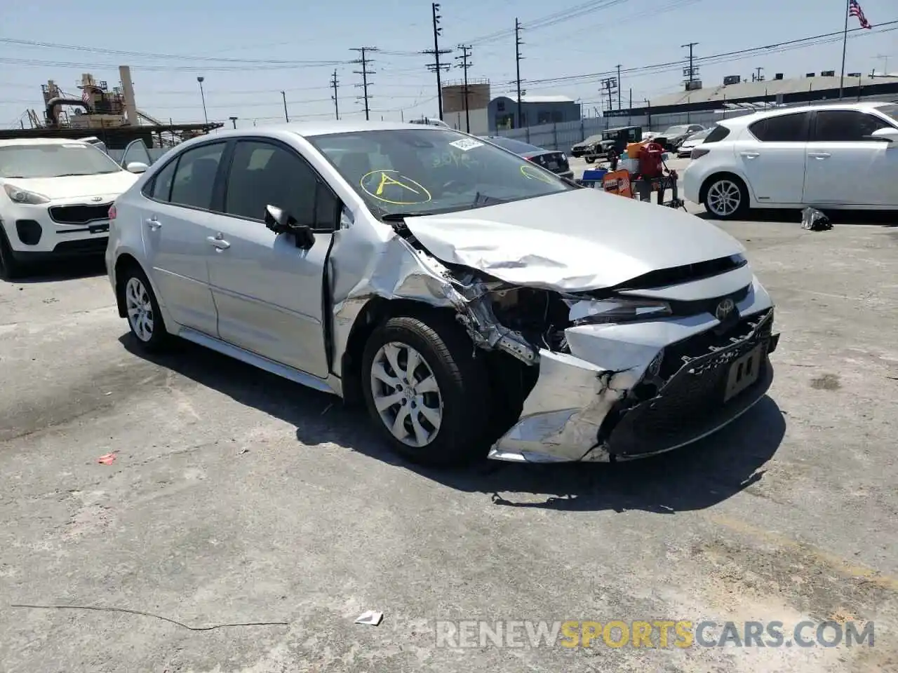 1 Photograph of a damaged car JTDEPRAE9LJ069834 TOYOTA COROLLA 2020