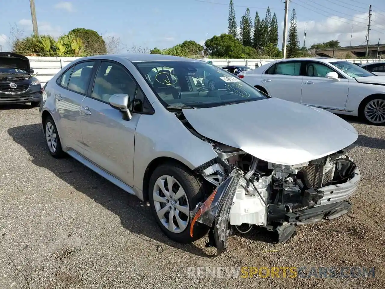 1 Photograph of a damaged car JTDEPRAE9LJ072104 TOYOTA COROLLA 2020