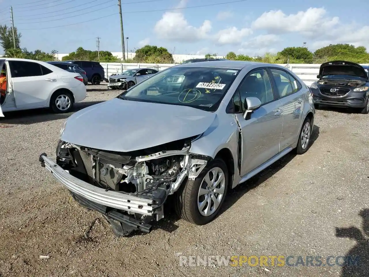 2 Photograph of a damaged car JTDEPRAE9LJ072104 TOYOTA COROLLA 2020