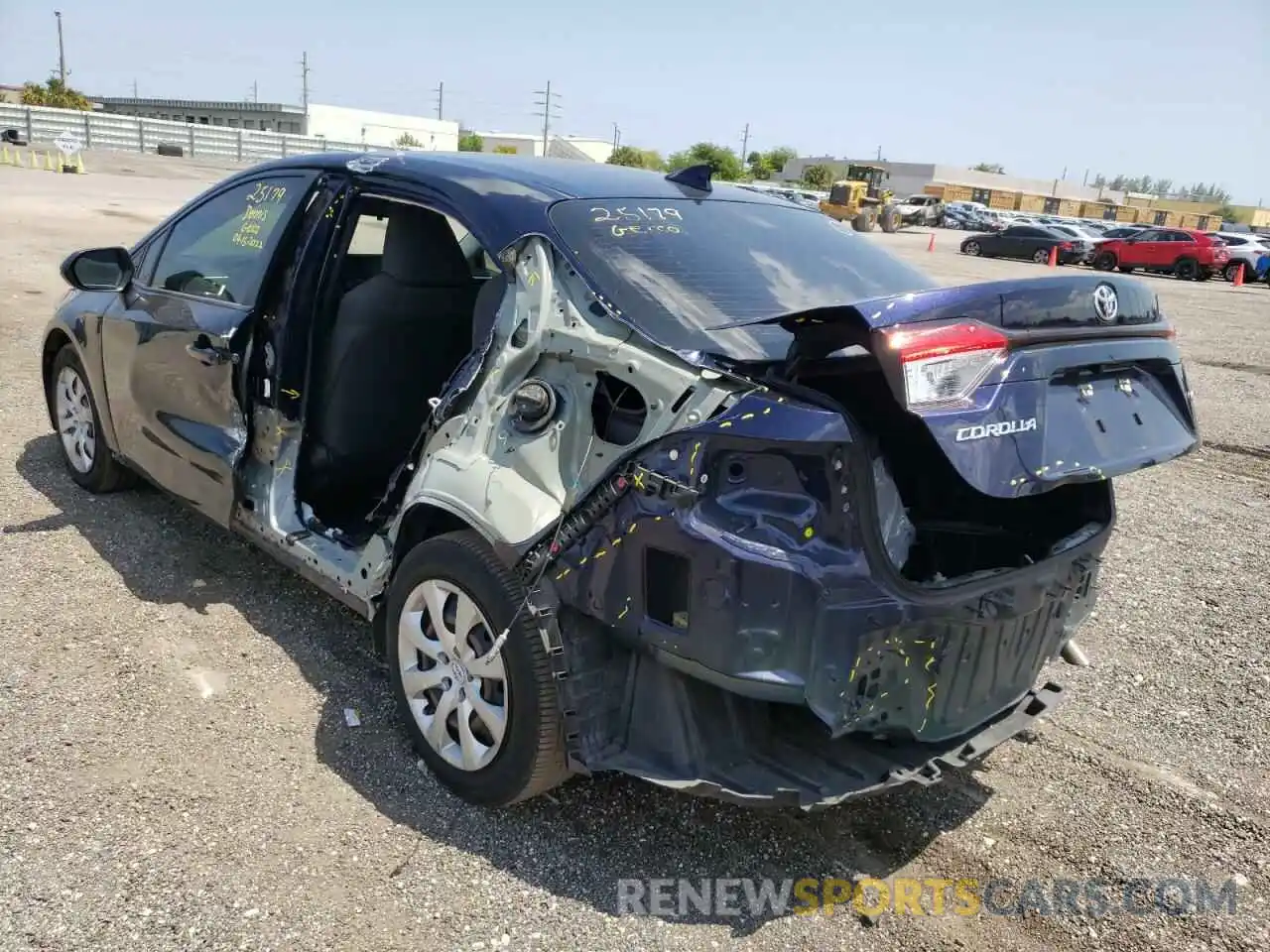 3 Photograph of a damaged car JTDEPRAE9LJ075732 TOYOTA COROLLA 2020