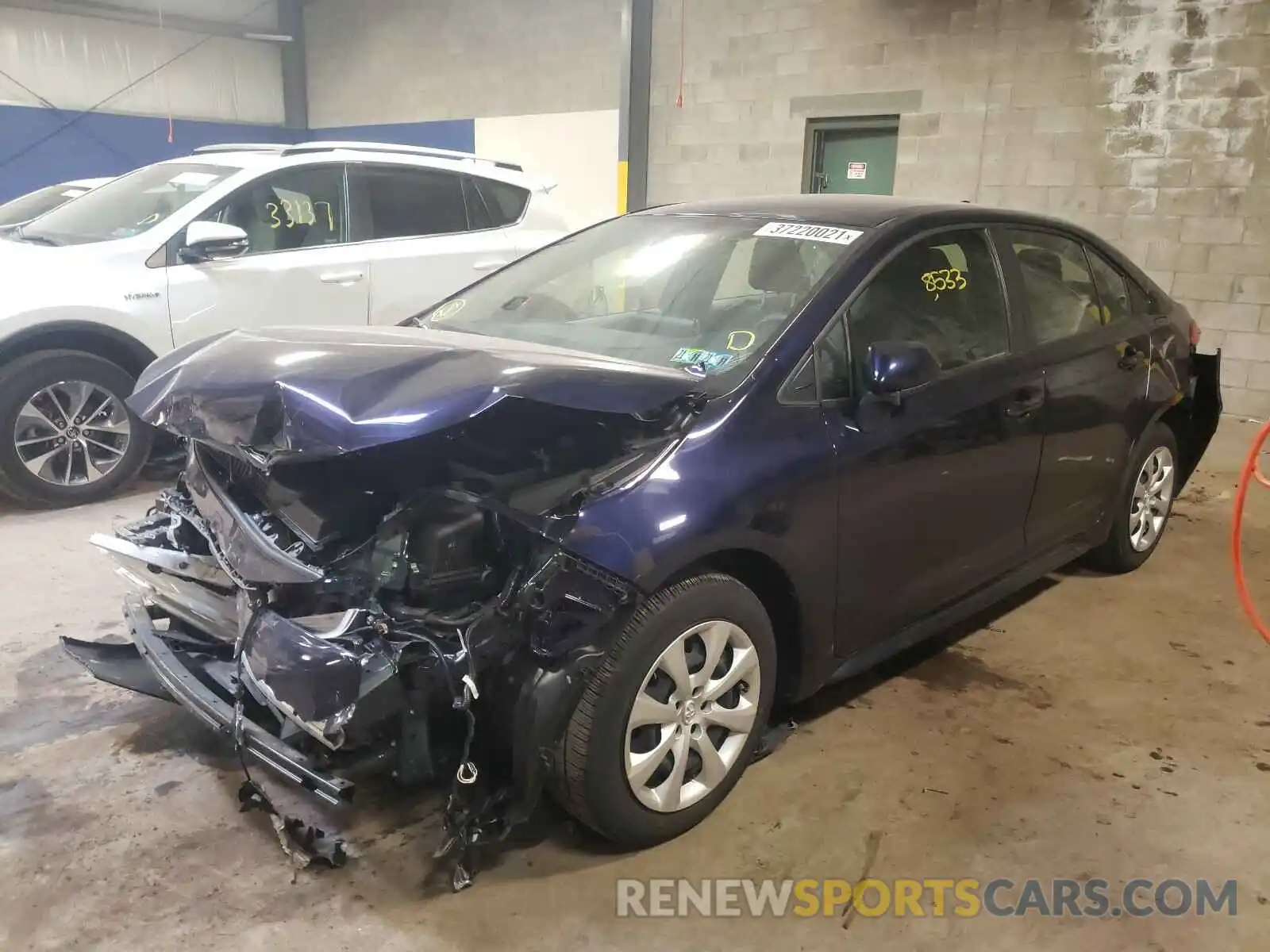 2 Photograph of a damaged car JTDEPRAE9LJ076122 TOYOTA COROLLA 2020