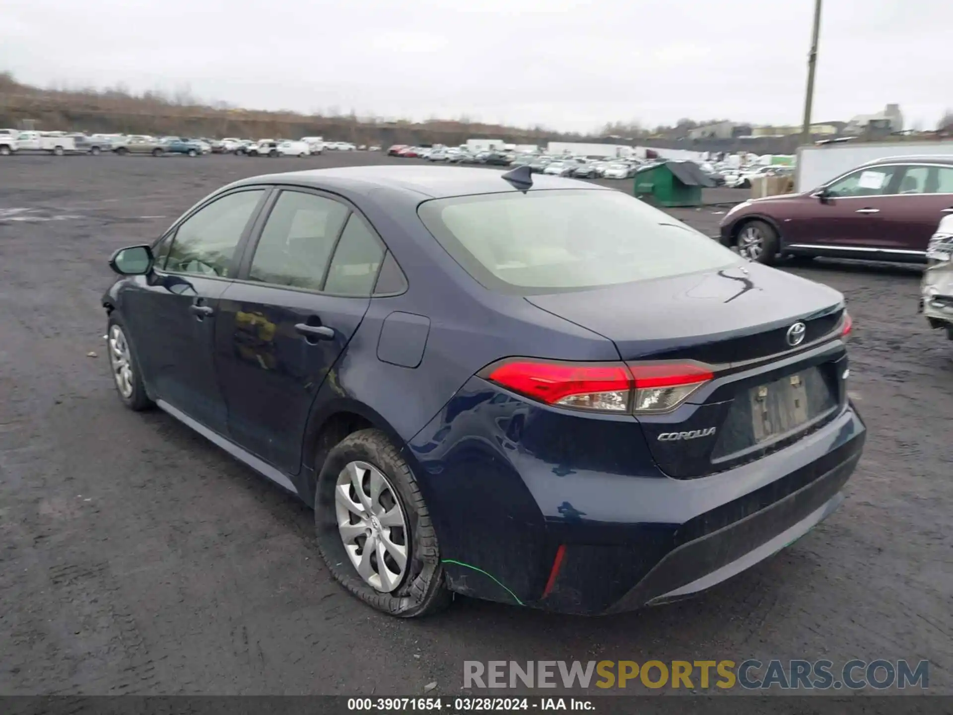 3 Photograph of a damaged car JTDEPRAE9LJ077139 TOYOTA COROLLA 2020