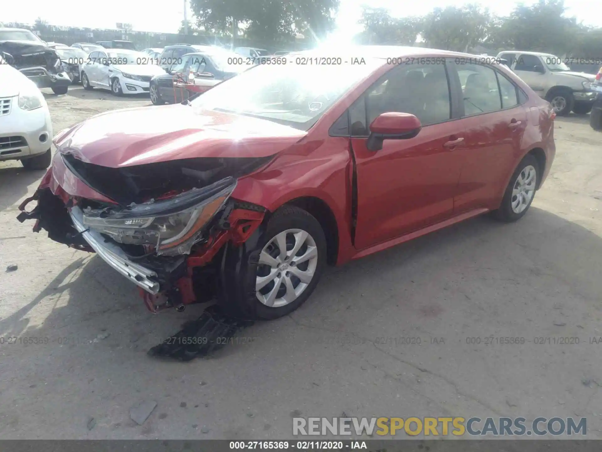 2 Photograph of a damaged car JTDEPRAE9LJ079361 TOYOTA COROLLA 2020