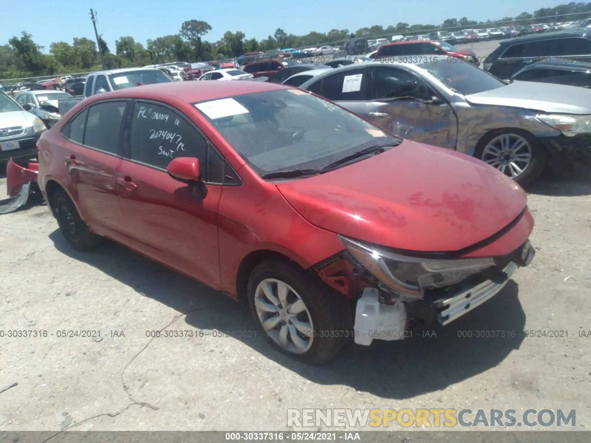 1 Photograph of a damaged car JTDEPRAE9LJ081014 TOYOTA COROLLA 2020