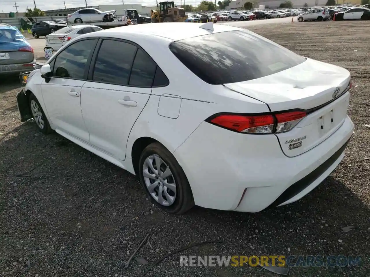 3 Photograph of a damaged car JTDEPRAE9LJ082065 TOYOTA COROLLA 2020