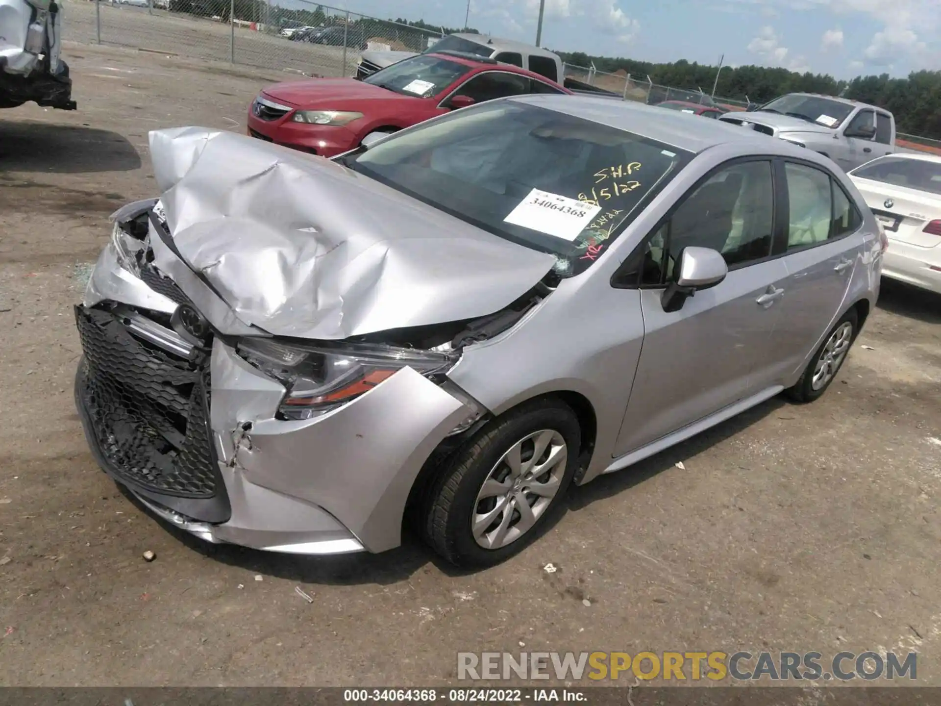 2 Photograph of a damaged car JTDEPRAE9LJ085290 TOYOTA COROLLA 2020