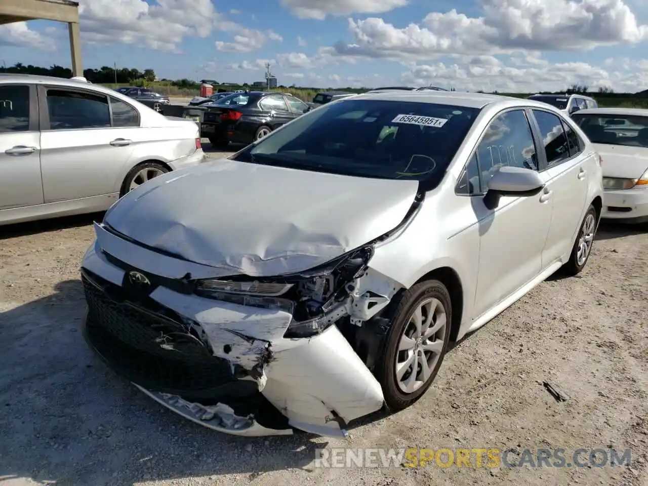 2 Photograph of a damaged car JTDEPRAE9LJ085953 TOYOTA COROLLA 2020